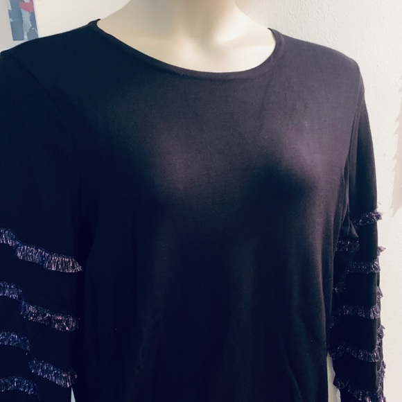 Alfani Sweaters - Alfani crewneck metallic fringe sweater